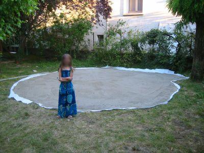 Re-bidim + 5 cm de sable égalisé