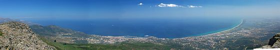 Panoramique de la vue depuis la Serra Di Pigno
