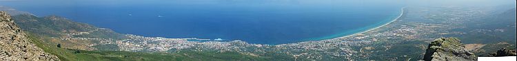 Panoramique de la vue depuis la Serra Di Pigno